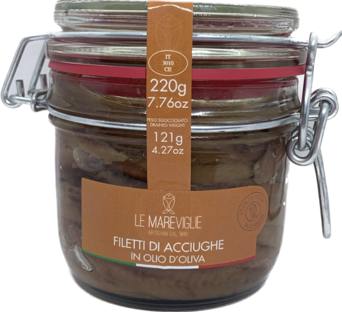 Anchovies fillets in olive oil